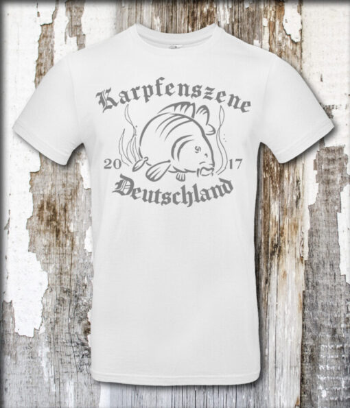 T-Shirt Karpfenszene Deutschland weiß grau